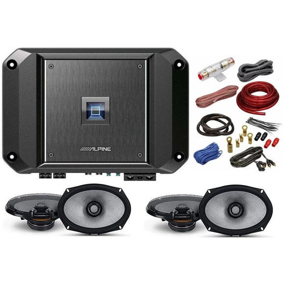 4 Alpine R2-S69 300W 6x9" 2-Way Speakers   R2-A60F 4-Channel Amplifier   Amp Kit
