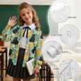thumbnail image 6 of COEQINE Lightweight Everyday Cardigan for Girls, Printed Long Sleeve Polyester Top, Crewneck Button Front Machine Washable Jacket Alternative, for Kids 11-12 Years, Cat Floral Green, 6 of 7