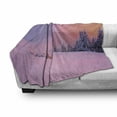 thumbnail image 3 of Landscape Soft Flannel Fleece Throw Blanket, Winter Outdoor Scenery with Snow Blanketed Land and Tree Vivid Sky, Cozy Plush for Indoor and Outdoor Use, 60" x 80", Multicolor, by Ambesonne, 3 of 6