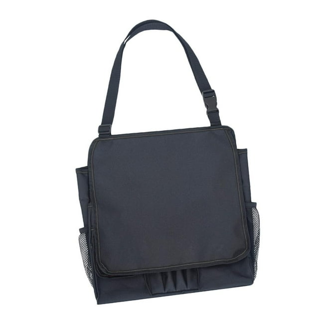 S SERENABLE Car Back Seat Storage Shoudle Bag with Laptop and Tablet Storage Pockets Black with Black Line