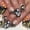 Amande Français Noir Chauve-Souris Citrouille Brillant, variante sur Fofosbeauty 24 Pcs Ongles Postiches Autocollants, Ongles en Acrylique pour Cadeaux, Gommage Amande Fleurs Vintage Jaune