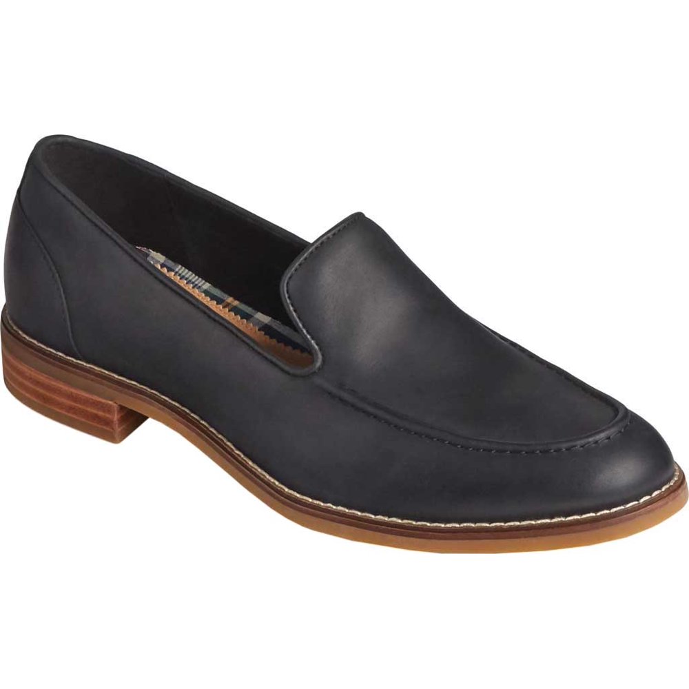 sperry black loafers womens