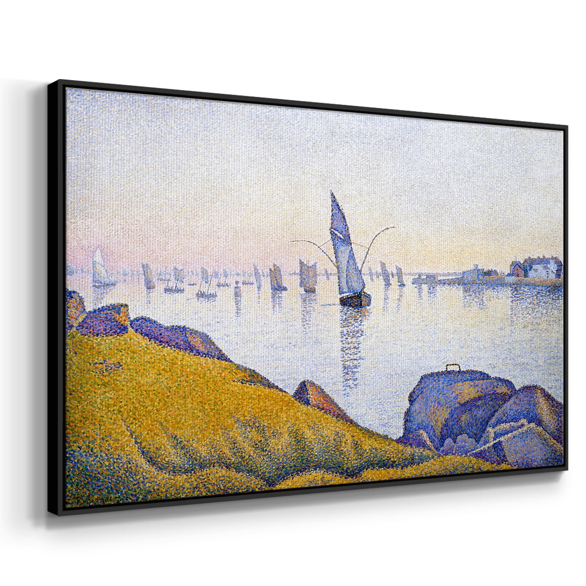 Vintage Landscape-XXXIII By Wexford Home Framed in Black Wood Gallery Wrapped Canvas 25 in. x 37 in.