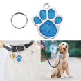 thumbnail image 2 of Tarjeta de pies grabada con etiqueta de perro mascota personalizada con purpurina de acero inoxidable (azul) Likrtyny Mascotas, 2 of 3
