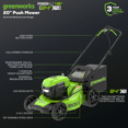 thumbnail image 2 of Greenworks 2 x 24V (48V) 20" Brushless Cordless Push Lawn Mower, (2) 4Ah Batteries and Charger Included [125+ Compatible Tools], 2 of 7