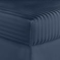 thumbnail image 3 of London Collection 600 Thread Count Wrinkle Resistant Woven Stripe 100% Egyptian Cotton 3 Piece Sheet Set (Twin XL, Navy Blue), 3 of 5