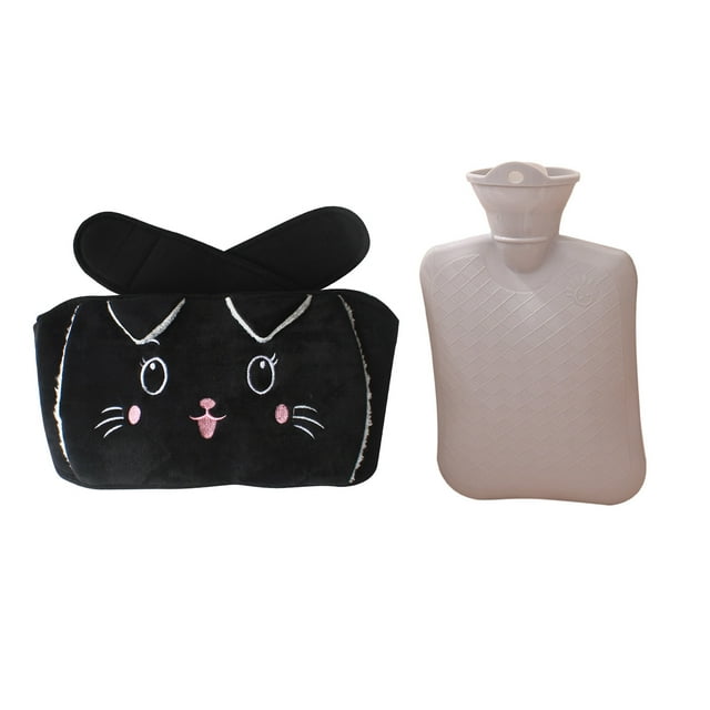 RYRDWP Cute Cat Bottle Belt Hot Water Set Rubber Hot Water Bottle