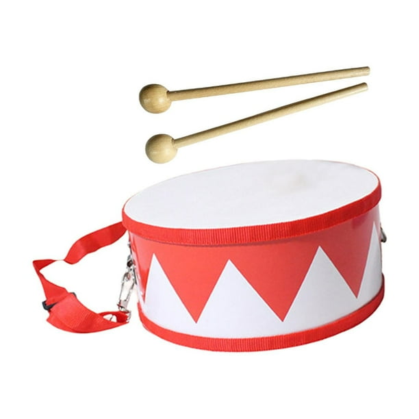 Tambor de mano de doble cara, juego de bloques de madera de percusión, juguete Montessori para practicar rojo blanco