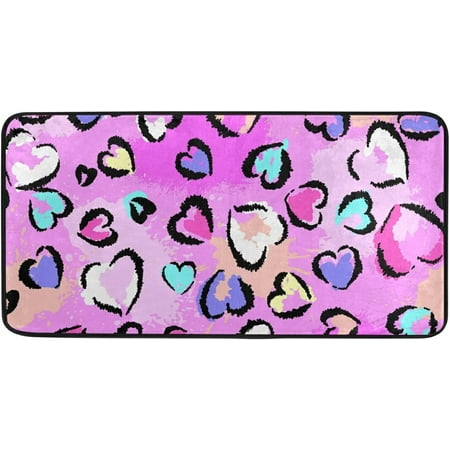 

SKYSONIC Valentine s Day Love Heart Kitchen Rug Non-Slip Bath Rug Doormats Anti Fatigue Runner Comfort Floor Mat 39 x 20 Inch