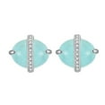 thumbnail image 5 of Pendientes de mujer de plata de ley 925 ovalados de aguamarina natural ER, 5 of 5