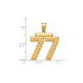 thumbnail image 2 of 14k Yellow Gold Number 77 Pendant for Men or Unisex, Textured and Polished Finish, Spiritual Lucky Symbol Necklace, Bold Statement Jewelry for Personal Style, 2 of 4