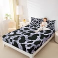 thumbnail image 4 of jejeloiu Leopard Print Full Size Sheets,Abstract Cheetah Pattern Bed Sheets,Gray Black Sheet Sets For Men Women,Breathable Home Decor,4-Piece, 4 of 7