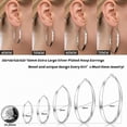 thumbnail image 6 of YOUNGYUE Silver Hoop Earrings for Women, 30-70mm Hypoallergenic Big Silver Plated Hoops, Lightweight, 6 of 7