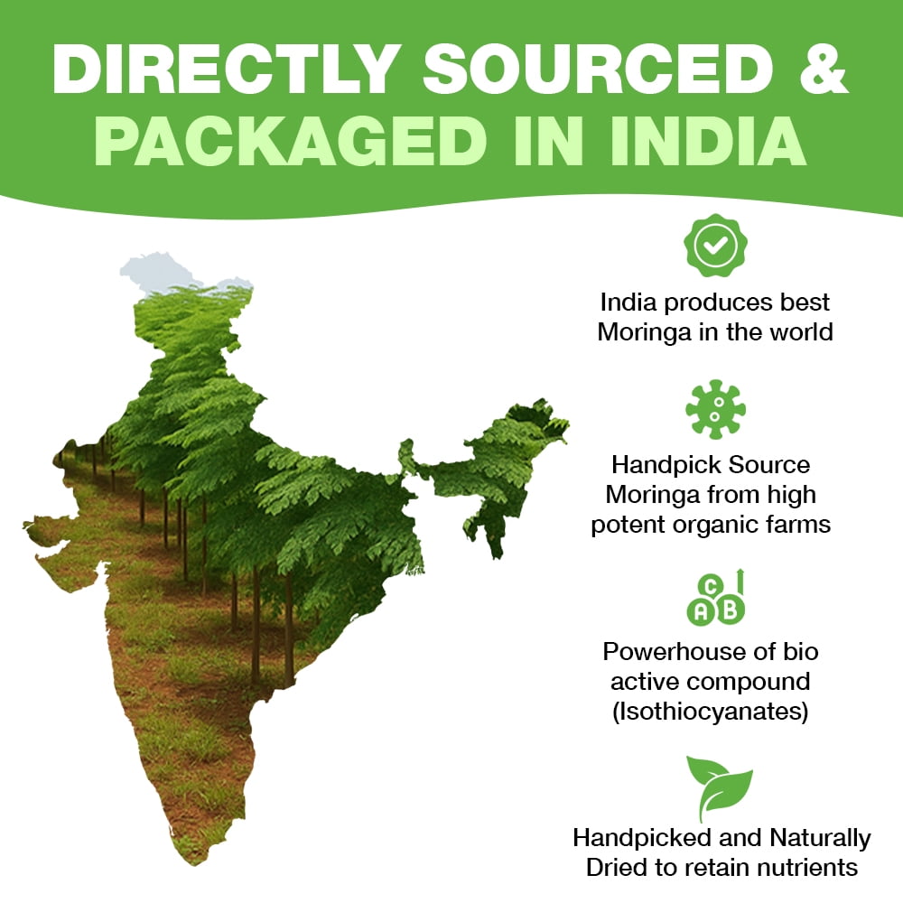 HANDPICK Organic Moringa Tea Bags (100 Count), Pure Moringa Leaves | Authentic Indian Origin