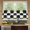 thumbnail image 7 of Ryvnso Checkered Grid-d1 Curtains Sets Short Curtain Rod Pocket Half Window Cafe Farmhouse Tier 2 Panels 57"W x 36"L, 7 of 7