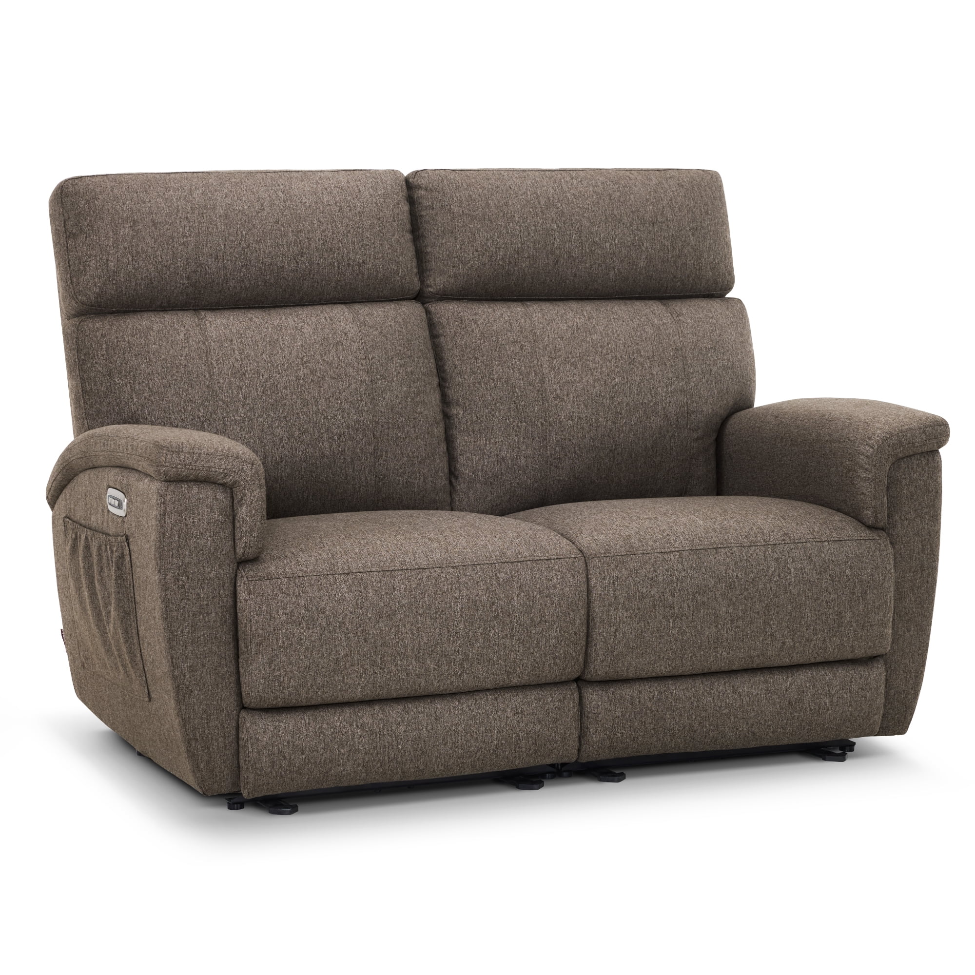 MCombo 60.2" Power Loveseat Recliner Sofa with Massage and Dual Heating, Adjustable Headrest, USB & Type C Port for Living Room, Fabric(Mocha)