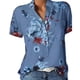 thumbnail image 1 of Blusa de manga corta con bolsillo y estampado para mujer, 1 of 5