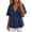 Dark Blue-1, variant on Cute Tops for Women Summer V Neck Pleated Swing T-Shirt Casual Babydoll Peplum Tops Flowy Loose Fit Linen Tee Shirts