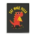 thumbnail image 2 of Stupell Industries Eat More Pizza Red Dragon Dinosaur Text Cartoon Framed Wall Art, 11 x 14, Design by Michael Buxton, 2 of 5