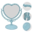 thumbnail image 2 of Miroir de Table Grossissant Double Face avec Rotation à 360 Degrés (Forme Cœur, Bleu), 2 of 8