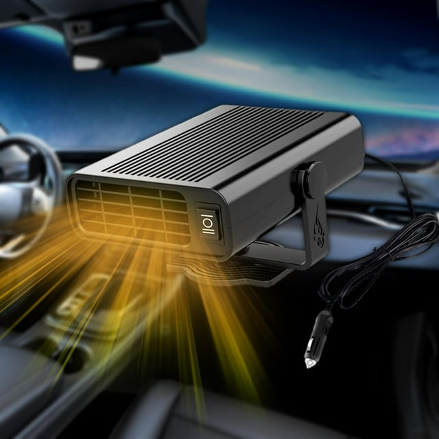 Calentador de coche portátil Descongelador Calefacción rápida Calentador 12V Negro Cola Calentador de coche