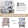 thumbnail image 5 of Vireellx Wingback Chair Slipcovers, 2-Piece Stretch Spandex Wing Chair Covers, Waterproof Wingback Armchair Sofa Slipcover for Living Room Bedroom, 5 of 8