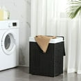thumbnail image 5 of 23.8 Gal (90L) Laundry Hamper Laundry Basket with Lid and Handles Wicker hamper Foldable Removable Liner Bag Black, 5 of 9