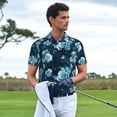 thumbnail image 5 of Balery Ink Rose Printed Men’s Short Sleeve Polo Shirt, Midweight Men's Shirt,Golf Polo shirts -XX-Large, 5 of 8