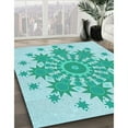 thumbnail image 2 of Ahgly Company Indoor Rectangle Patterned Tron Blue Area Rugs, 2' x 4', 2 of 6