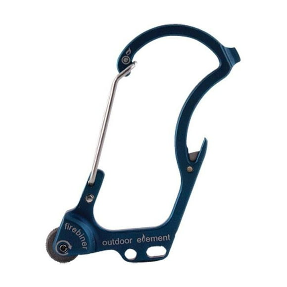 Outdoor Element 9706656 Stainless Steel Firebiner 6-In-1 Flint Multi-Tool Carabiner, Blue