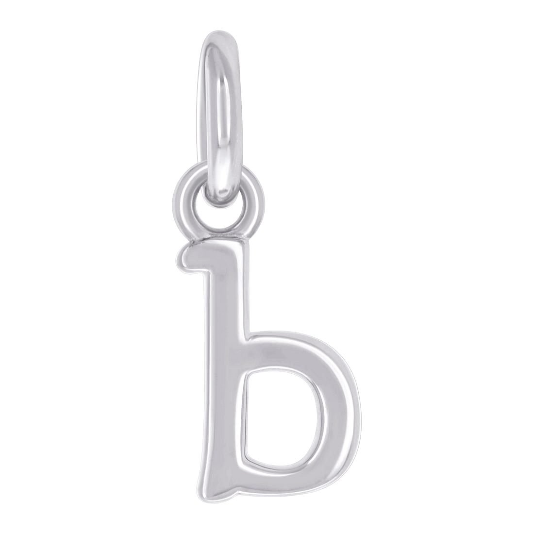 925 Sterling Silver Unisex Letter Name Personalized Monogram Initial Small Alphabet B Charm Pendant Necklace 13.5x4.4mm