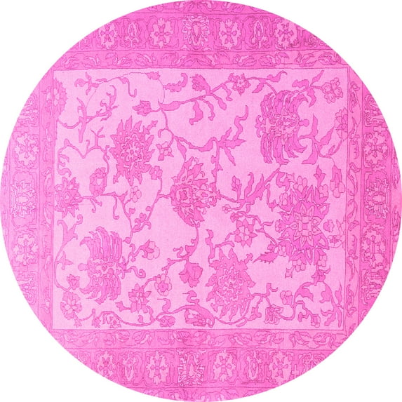 Ahgly Company Indoor Round Persian Pink Traditional Area Rugs, 5' Round