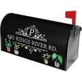 thumbnail image 2 of Watercolor Elegant Cute Topiary Plants Black Personalized Monogram Address Mailbox Post Covers Standard Size Magnetic Spring Garden Decor New Housewarming Wedding Gifts Outdoor Decor, 2 of 6