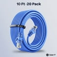 thumbnail image 4 of GearIT Cat6 Patch Cables Snagless Flexible Soft Tab Ethernet Cables, Blue 10ft 20-Pack, 4 of 8