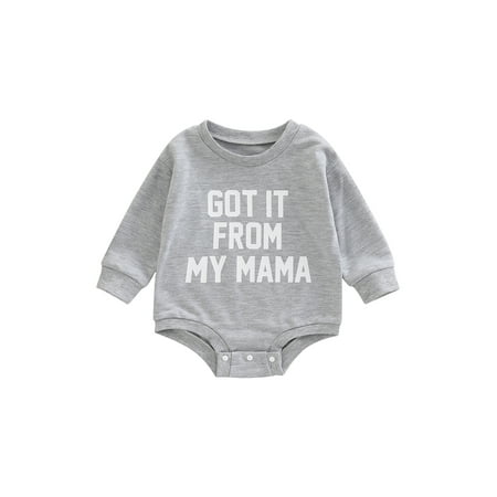 

jaweiwi Baby Boys Girls Romper Long Sleeve Crew Neck Letters Print Fall Spring Bodysuit for Casual Daily Size 0 6 12 18 24 M