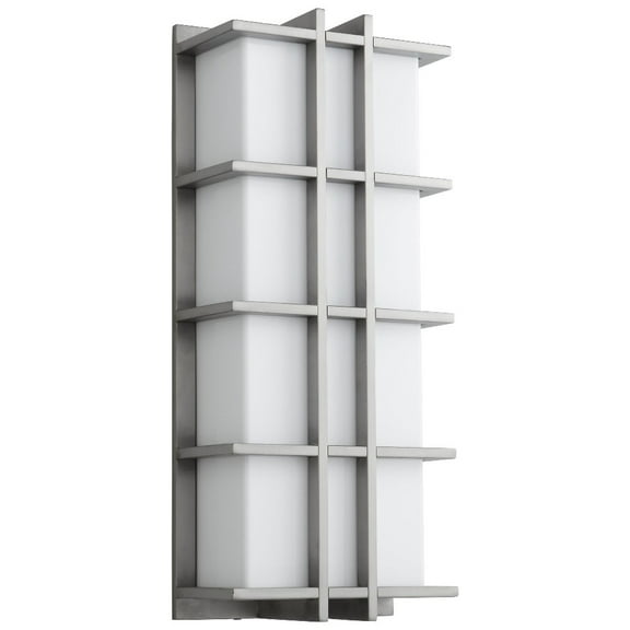 Mies 2 - Light Satin Nickel / Silver Contemporary / Modern - LED Acrylic And Steel Outdoor Wall Light