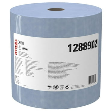WypAll 12889 Shop Towel/Industrial Wipes: Dry & X90 Jumbo Roll, 11" Sheet, Blue