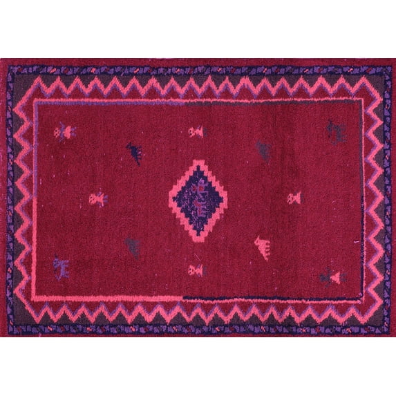 Ahgly Company Indoor Rectangle Southwestern Pink Country Area Rugs, 6' x 9'