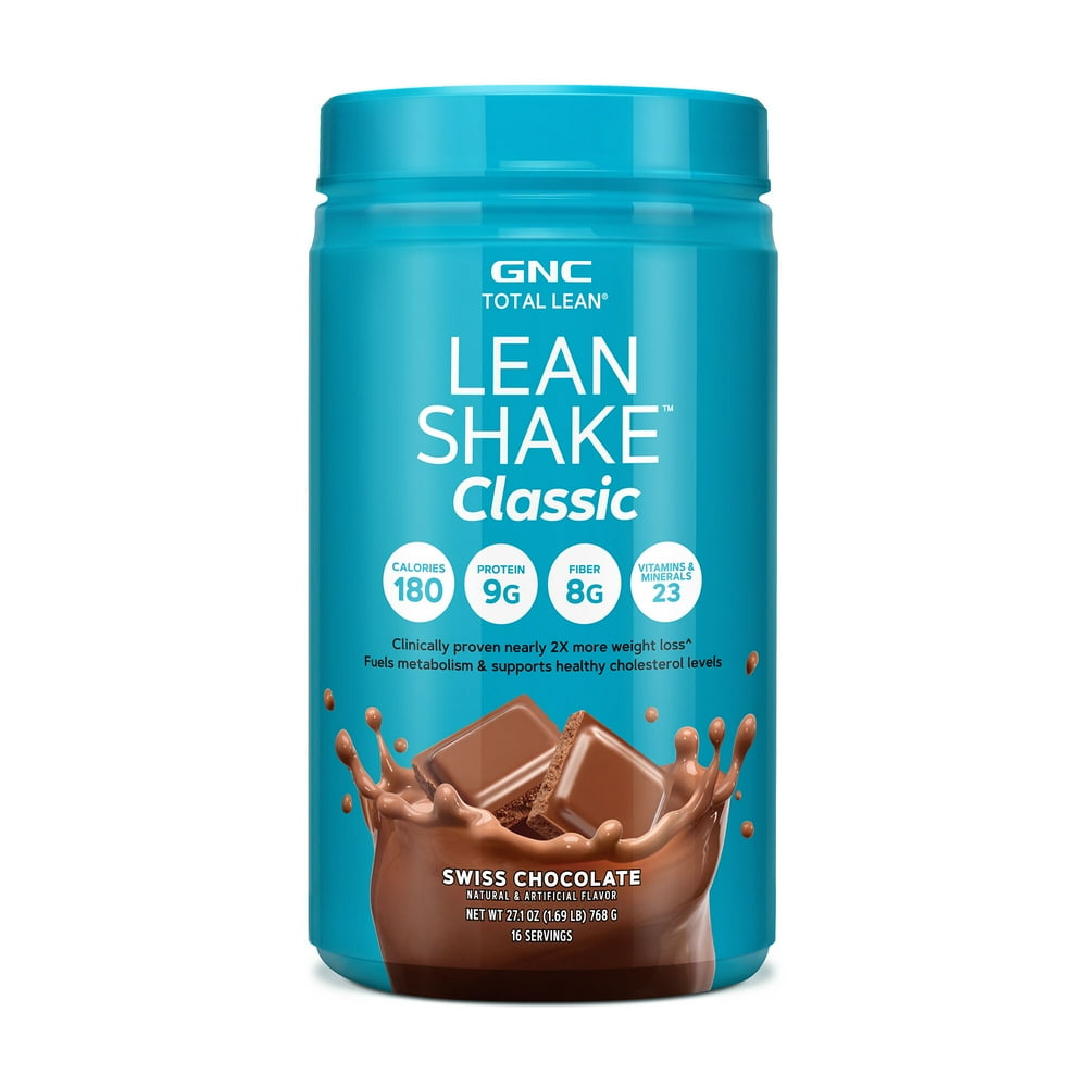 GNC Total Lean Lean Shake Classic Protein Powder Swiss Chocolate, 16