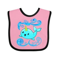Inktastic Cute and Playful Narwhal Boys or Girls Baby Bib