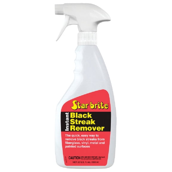 STAR BRITE Black Stain Remover Spray - Instant Black Streak Eliminator for Boats, RVs, Campers, and More - Safe for Fiberglass, Metal, Plastic, and Painted Surfaces - 22 OZ (071622P)