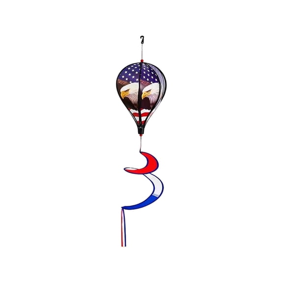 JHyouerji Patriotic Hot Air Balloon Garden Hanging Wind Ornament Flag for Independence Day 4th of July Yard Lawn Outdoor Decorations