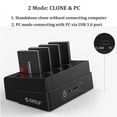 thumbnail image 3 of ORICO 4 Bay External Hard Drive Docking Station with Offline Clone 2.5/3.5 inch SSD/HDD Docking Station Enclosure USB 3.0 to SATA 5Gbps for PC Laptop- 4*12TB（No Drive), 3 of 10
