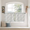 thumbnail image 3 of Pastoral Botanical Tier Curtains, Watercolor Teal Yellow Spring Floral Light Filtering Kitchen Curtains, 2Pcs Rod Pocket Half Window Treatments Panels for Sink Cafe Cabinet Camper 27.5x36 Inches, 3 of 9