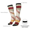 thumbnail image 3 of Daiia Sports Socks Baseball Ball With Flag Printed Novelty Crew Socks for Men Women Knee High Socks Cotton Socks Soft & Breathable Support Unisex Socks, 3 of 9