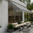 thumbnail image 5 of 9.8x3.9FT Retractable Patio Awning – Grey Polyester Canopy, UV50+ Protection, No-Drilling Installation – for Decks, Gardens & Commercial Shading, 5 of 13