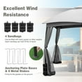 thumbnail image 6 of GVN 10 x 12 Feet Patio Double-Vent Canopy with Privacy Netting and 4 Sandbags-Gray, Outdoor Patio Gazebo with Hardtop Roof for Garden, Backyard and Deck, 6 of 8
