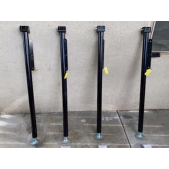 EZ Lite Black, Truck Camper Corner Jacks RV Part, Set of 4