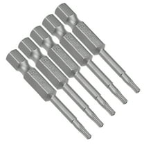 5pcs 1/4" Hex Shank T8 Magnetic Security Torx Screwdriver Bits 50mm Length