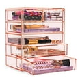 thumbnail image 4 of Sorbus Cosmetics Makeup and Jewelry Big Storage Case Display - Stylish Vanity, Bathroom Case (4 Large, 2 Small Drawers, Purple), 4 of 8